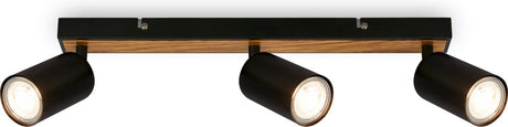 Briloner tib - Deckenprojektor - 2172034 - schwenkbar - an aus über Wandschalter - 15,5 x 5,5 x 44 cm - schwarzes Holz