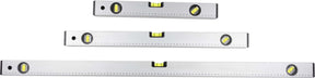 Kinzo waterpassen - waterpas set 40 60 100 cm - 0° 45° 90° - aluminium - grijs