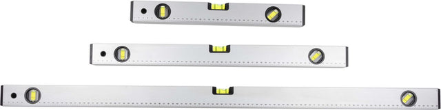 Kinzo waterpassen - waterpas set 40 60 100 cm - 0° 45° 90° - aluminium - grijs