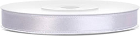 Partydeco satijn lint, wit 6 mm breed, 25 meter