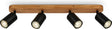Briloner - vintage opbouwspot - industrial - 4xgu10 fitting - 9w - zwart hout - 55cm