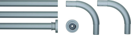 Sealskin seallux - Duschvorhangstangen-Set - Duschvorhangstange 3x - Verbindungsstück 2x - Aluminium matt