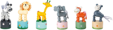 Small Foot - Holzdruckfigur Wildtiere, 6er-Set