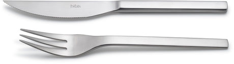 Höfats Steakbesteck 8-teiliges Besteckset für 4 Personen mit Steakmesser, Steakgabel und Holzbox, aus Edelstahl