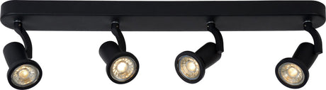 Lucide jaster-led - plafondspot (plafondlamp) - led - gu10 - 4x5w 2700k - zwart
