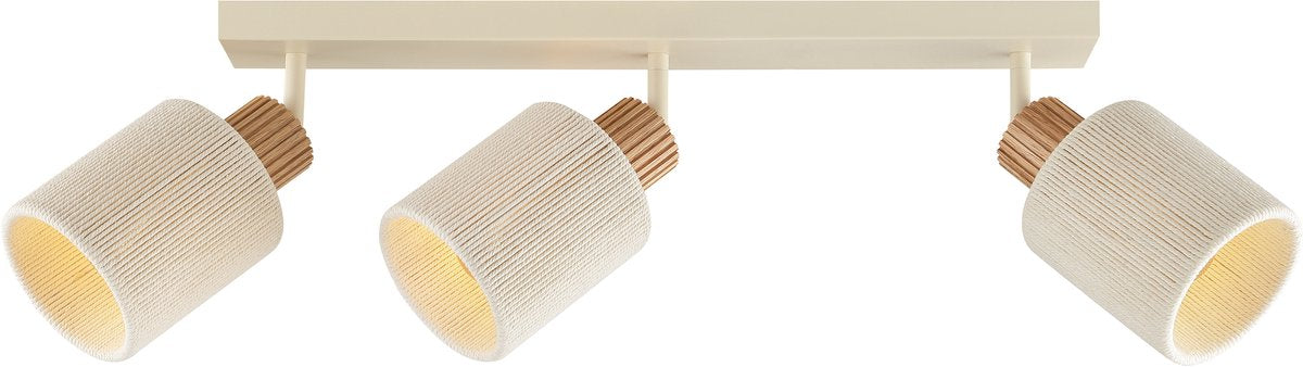Brilliant arlo - plafondlamp - 3-lichts - e27 - beige hout