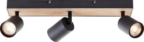 Brilliant Jello Wood – Deckenstrahler – 3 x GU10 – schwarzes Holz