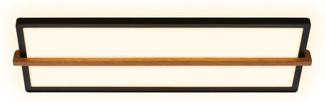 Briloner remsa - LED-Deckenleuchte - Deckenlampe mit indirektem Licht - warmweißes Licht - 20 x 60,5 x 4,5 cm - schwarzes Holz