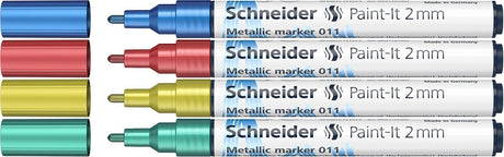 Schneider Schreibgeräte Schneider Metallic Marker – Paint-it 011 – Strichstärke 2 mm – 4 Stück – s-ml01111502
