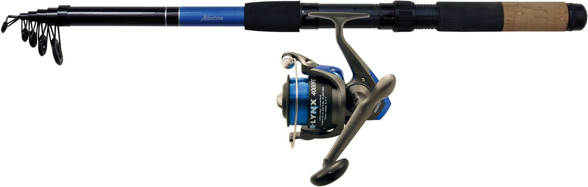 Albatros Combo Set Telescopic 240 5 + 3000rd – komplettes Allround-Angelrutenset mit Rolle und Nylonschnur