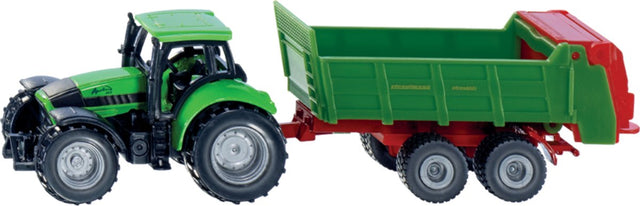 Siku 1673, deutz-tractor met universele strooiwagen van strautmann, metaal kunststof