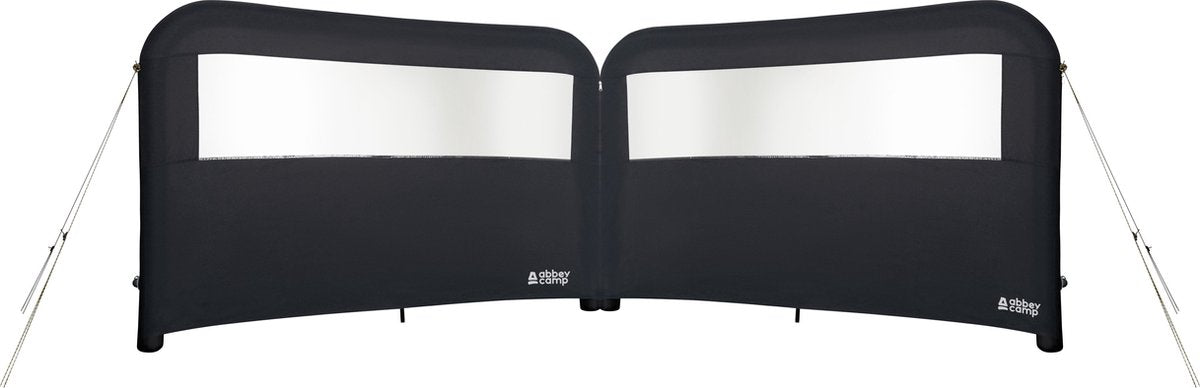 Abbey Camp aufblasbarer Windschutz 2 x - mit Pumpe - grau - 480 x 140 cm - verbindbar