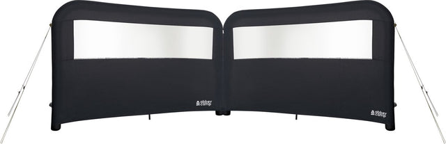 Abbey Camp aufblasbarer Windschutz 2 x - mit Pumpe - grau - 480 x 140 cm - verbindbar