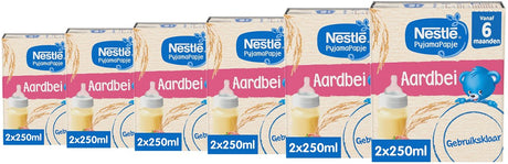 Nestlé Pyjama-Porridge Erdbeere – Babybrei gebrauchsfertig ab 6 Monaten – 6 Boxen x 2x250 ml