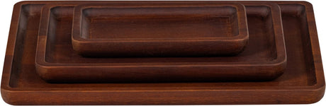Woood Trayla-Tablett – Mangoholz – braun – 3er-Set