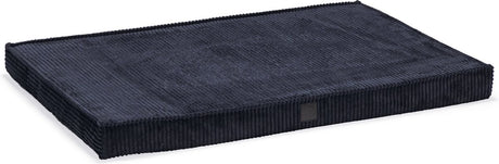 Designed by Lotte Bankkissen gerippt – Hundekissen – orthopädisch – gerippter Stoff – Anthrazit – 108 x 69 x 8 cm l