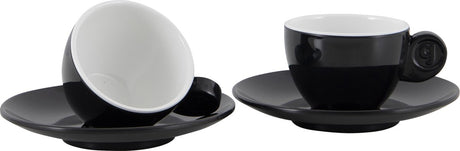 Gimex - Solid Line - Espressoset - Schwarz und Weiß - 85 ml - 2 Stück