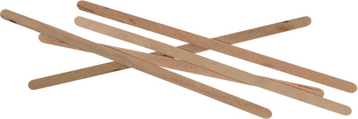 Klika roerstaafje uit hout | gecoat | 140 mm | pak van 1000 stuks - 711118