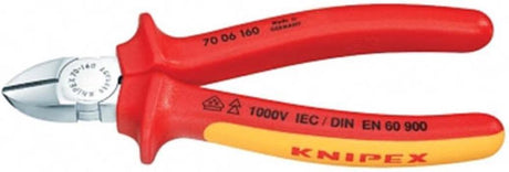 Knipex Seitenschneider | 140mm Länge | isoliert | Mehrkomponentengriffe | VDE-geprüft | verchromt - 70 06 140 sb