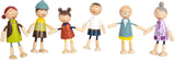 Kleiner Fuß - Holzpuppenhaus Familie biegbar, 6-tlg.
