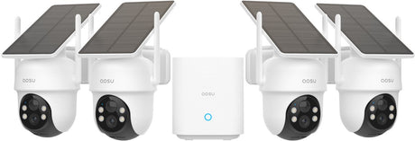 Aosu Solarcam D1 Classic Kit – 4 Sicherheitskameras mit 2K-Auflösung – 360°-Ansicht, KI-Tracking