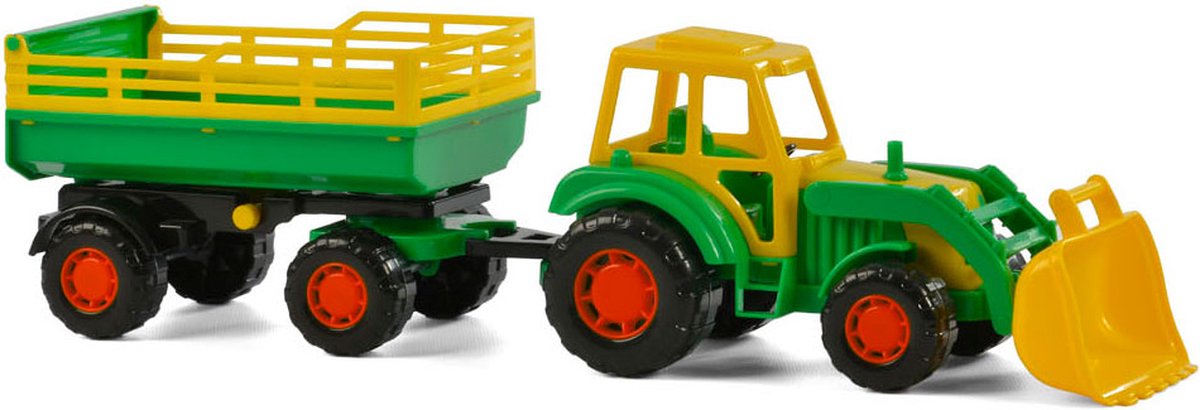 Cavallino -Traktor mit Frontlader und Anhängergrün