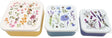 Puckator Lunchbox Snacktöpfe – 3er-Set – M L XL – Nektarwiesen – Wildblumen Bienen – 6 x 13,5 x 13,5 cm (XL)