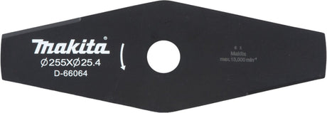 Makita 2-Zahn-Grasschneidemesser Stahl zwei Zähne für Sensen und Freischneider 255 x 25,4 mm (D-66064)