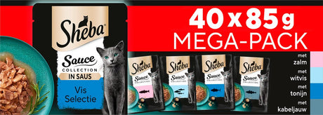 Sheba Katzenfutter-Soßenkollektion – Nassfutter – Fischauswahl in Soße – 40 x 85 g Megapack