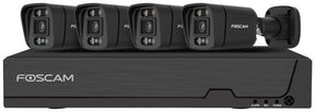 Foscam fna108e-b4-2t-b Kit Sicherheitskamera-Set – 4 Kameras – PoE – 2 TB Speicher – Farb-Nachtsicht 20 m – 8 MP – Schwarz