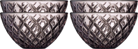 Lyngby glas sorrento kommen, serveerschalen, glazen bowl, 12 cm, 4 stuks, roze