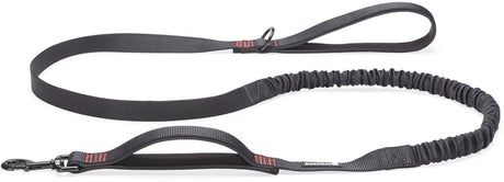 Beeztees parinca premium elastische looplijn - hondenriem - nylon - zwart - 180 cm x 25 mm