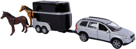 Kids Globe Die Cast Volvo XC90 mit Pferdeanhänger, 27 cm