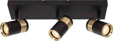 Lucide gorik - plafondspot (plafondlamp) - 3xgu10 (mr16) - zwart