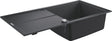 Grohe k400 composiet spoelbak met afdruipgedeelte - 100cm - inbouw - met overloop en automatische afvoer - granite black