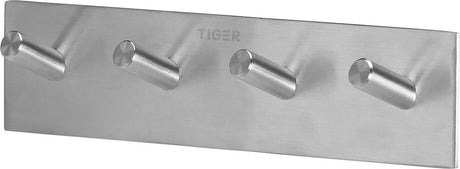 Tiger quadratisch – Handtuchhaken Multi – ohne Bohren – Handtuchhaken – 3 m Band – gebürsteter Edelstahl