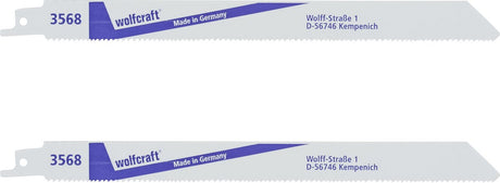 Wolfcraft – Säbelsägeblatt 210 mm für Holz mit Nägeln – 2 Säbelsägeblätter bim – 3568000