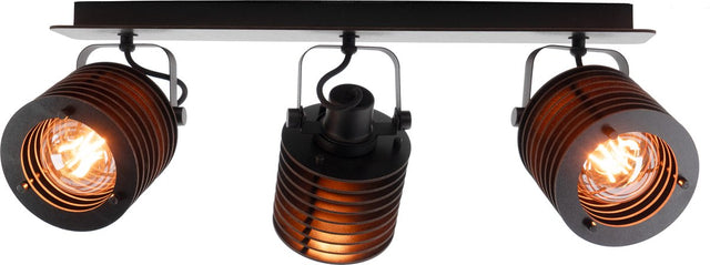 Eglo segovia spot - e27 - 57,5 cm - zwart - staal hout