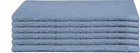 Seahorse pure - washandjes - 16x21 cm - denim - set van 6