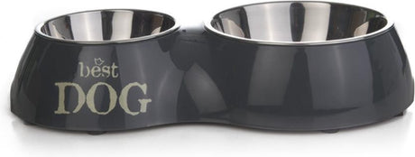Beeztees best dog - dinerset hond - grijs - 31x17,5x6 cm