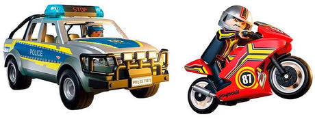 Playmobil-Actionhelden – Verfolgungsjagd mit Polizei-Pickup – Polizei mit Licht- und Soundeffekten – 71875
