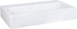 Differnz flat fontein 38x24x8cm 1 kraangat recht mat rechthoek marmer wit