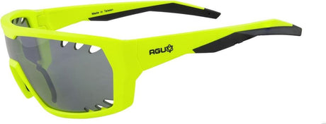 Agu beam - sportbril - fietsbril - unisex - fluor geel - lens uit ã©ã©n stuk - uv400 - grilamid tr90 - anti-allergeen - inclusief opbergzakje one size
