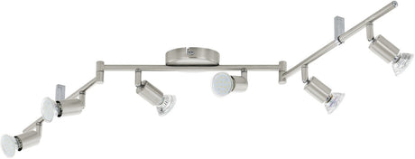 Eglo buzz - plafondspots - 6 lichts - led - nikkel-mat