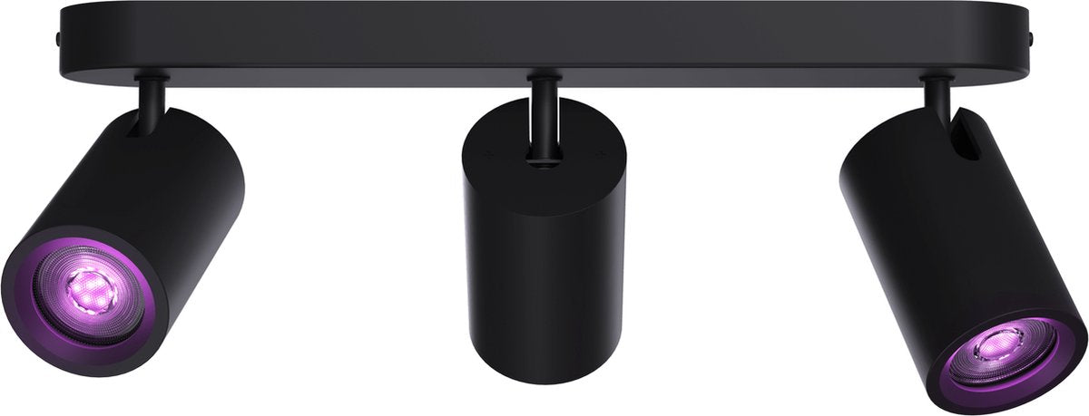 Calex smarte Deckenleuchte – 3-flammig – smarter Aufbaustrahler – oval – schwarz