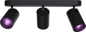 Calex smarte Deckenleuchte – 3-flammig – smarter Aufbaustrahler – oval – schwarz
