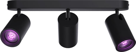 Calex smarte Deckenleuchte – 3-flammig – smarter Aufbaustrahler – oval – schwarz