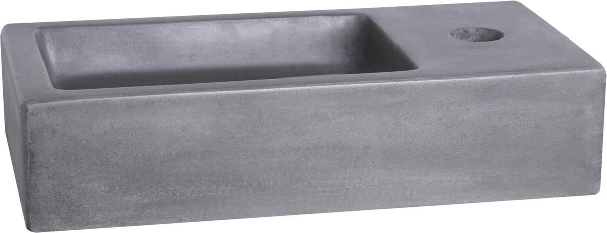 Differnz Ravo-Brunnen - Betonwaschbecken - Dunkelgrau - 38,5 x 18,5 x 9 cm