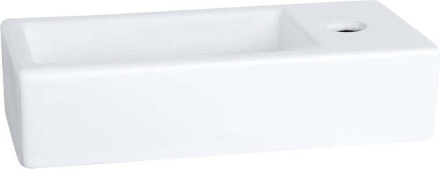 Differnz Ravo-Brunnen – 38,5 x 18,5 x 9,5 cm – 1 Hahnloch rechts – Keramik weiß