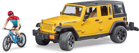 Bruder Auto Jeep Yellow mit Mountainbiker